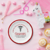 レッド ブラック 医学部 オーダーメイド 卒業パーティー ペーパープレート (パーティー)