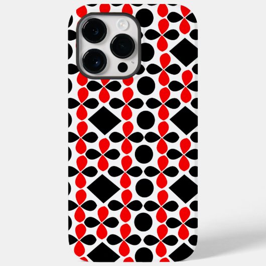 レッド ブラック 幾何学模様 Case-Mate iPhoneケース (裏面)