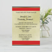 レッド、ブラック、金ゴールドエレガンスシンプルズ 招待状 (スタンド正面)