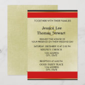 レッド、ブラック、金ゴールドエレガンスシンプルズ 招待状 (正面/裏面)