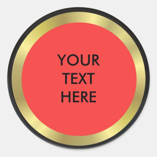 レッド、ブラック、金ゴールドエレガンス ラウンドシール (正面)