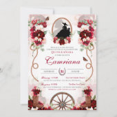 レッド＆ブラッシュ ラスティック エレガンス チャロ キンセアニエラ 招待状 (正面)