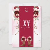 レッド＆ブラッシュ ラスティック エレガンス チャロ キンセアニエラ 招待状 (裏面)