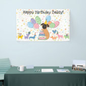 レッド ブリュッセル グリフォン 犬の誕生日パーティー 横断幕 (トレードショー)