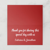 レッド・ブルゴーニュ&ホワイトありがとうござ結婚う プレイスカード (外部開封)