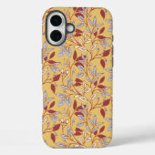 レッド+ブルーの葉が印象的な上品な花柄 Case-Mate iPhoneケース (裏面)