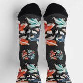 レッド&ブルーコイ繁栄陰陽 ソックス (上部)