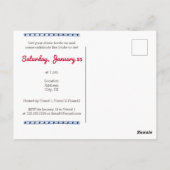 レッド&ブルーザブライドのラストライド招待状 ポストカード (裏面)