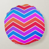 レッド&ブルーシェブロンプリント装飾用クッション ラウンドクッション (裏面)