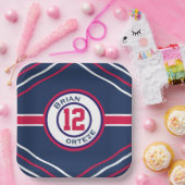 レッド&ブルースポーツテーマ紙プレート ペーパープレート (パーティー)