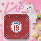 レッド&ブルースポーツテーマ紙プレート ペーパープレート (パーティー)