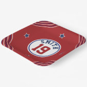 レッド&ブルースポーツテーマ紙プレート ペーパープレート (傾斜あり)