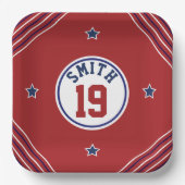 レッド&ブルースポーツテーマ紙プレート ペーパープレート (正面)