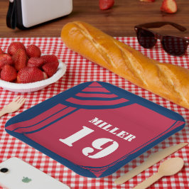 レッド&ブルースポーツテーマ紙プレート ペーパープレート