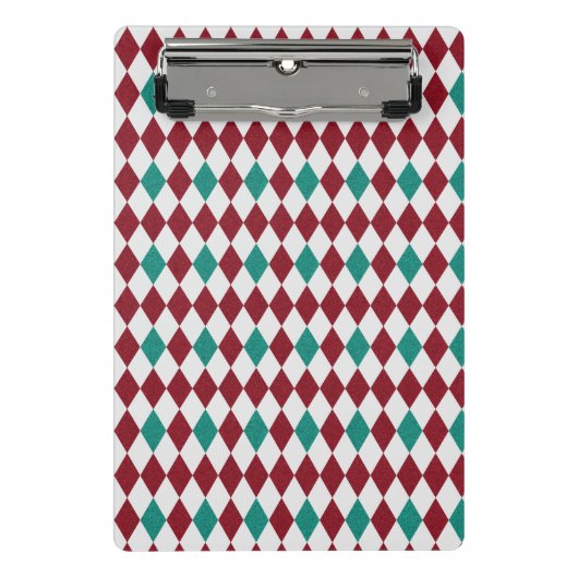 レッド&ブルーダイヤモンドグリッター ミニクリップボード (正面)