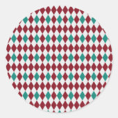 レッド&ブルーダイヤモンドグリッター ラウンドシール (正面)