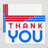 レッド&ブルーバーグラッドパーティーありがとう サンキューカード (正面/裏面)