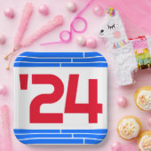 レッド&ブルーバー24年卒業 ペーパープレート (パーティー)