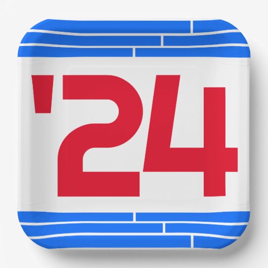 レッド&ブルーバー24年卒業 ペーパープレート (正面)