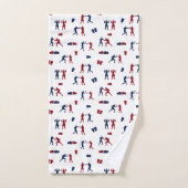 レッド&ブルーボクシンググローブボクサー バスタオルセット (ハンドタオル)