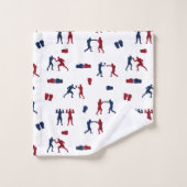 レッド&ブルーボクシンググローブボクサー バスタオルセット (ウォッシュタオル)