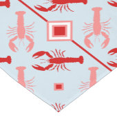 レッド&ブルーロブスター&モノグラム |沿岸の海生活 ショートテーブルランナー (コーナー)