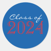 レッド&ブルー封筒用シールシール ラウンドシール (正面)