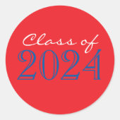 レッド&ブルー封筒用シールシール ラウンドシール (正面)