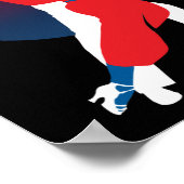 レッド&ブルー踊りシルエット – タンゴダンサー ポスター (角)