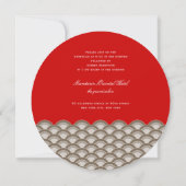 レッド&ブルー2紙クレーン折り紙アジ結婚アン 招待状 (裏面)