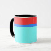 レッド ブルー アクア ストライプ マグカップ (正面左)
