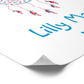 レッド＆ブルー カラフル ボヘミアンベイビー ドリームキャッチャー ポスター (角)