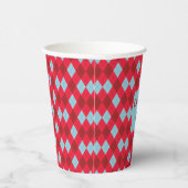 レッド ブルー & クリムソン クリスマス アーガイル 紙コップ (右)