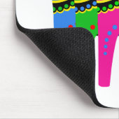 レッド/ブルー/ピンク/グリーン北欧フォークダラ馬 マウスパッド (コーナー)