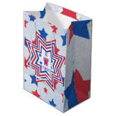 レッド、ブルー、ホワイトスターアメリカン・スローガン ミディアムペーパーバッグ (正面アングル)