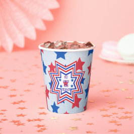 レッド、ブルー、ホワイトスターアメリカン・スローガン 紙コップ