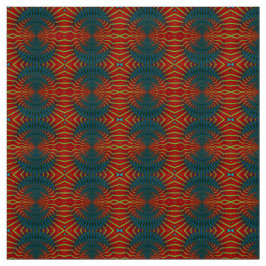 レッド ブルー モダン エスニック テキスタイル トライバル プリント トリッピー ファブリック