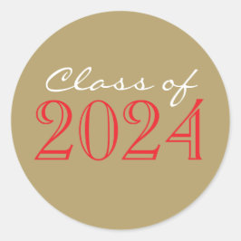 レッド&ブロンズ卒業封筒用シールシール ラウンドシール