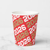 レッド&ブロンズ金ゴールド学年卒業 紙コップ (裏面)
