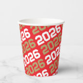 レッド&ブロンズ金ゴールド学年卒業 紙コップ (正面)