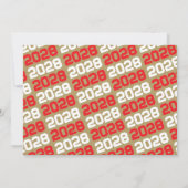 レッド&ブロンズ金ゴールド3写真卒業 招待状 (裏面)