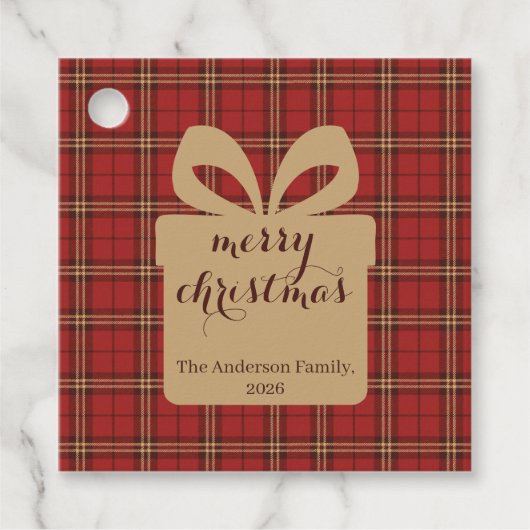 レッド プライド クリスマス フェスティブ パターン -  フェイバータグ (正面)