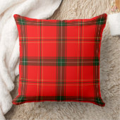 レッド プリント タータン クッション (ブランケット)