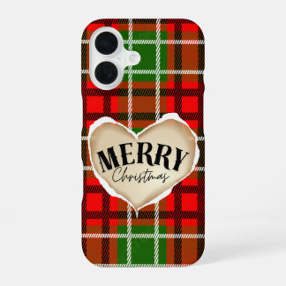 レッド プリント ハート メリークリスマス iPhoneケース iPhone 16ケース