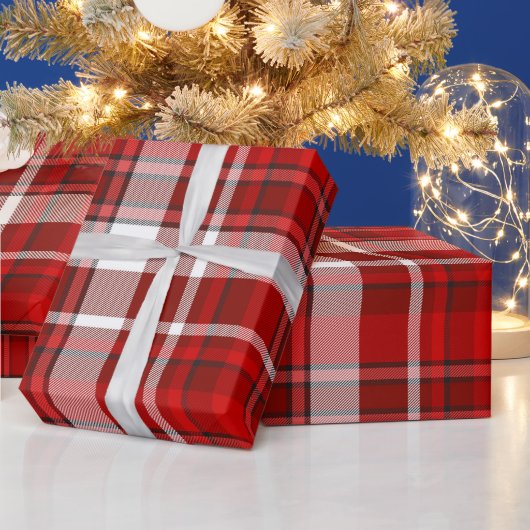 レッド プリント ラッピングペーパー (クリスマス)