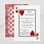 レッド プレイイングカード セーブ・ザ・デート (正面/裏面)