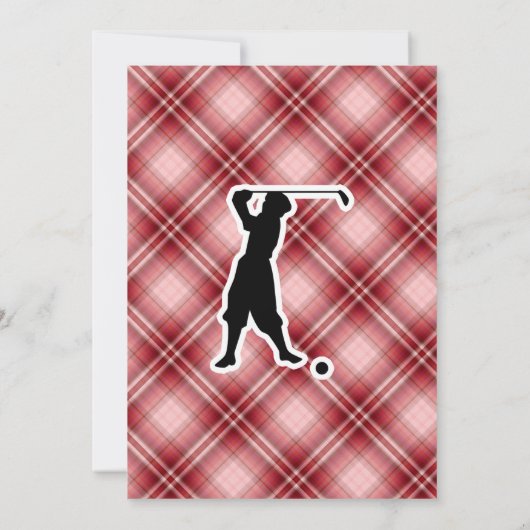 レッド·プレイド·ヴィンテージ·ゴルファー 招待状 (裏面)