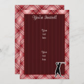 レッド·プレイド·ヴィンテージ·ゴルファー 招待状 (正面/裏面)