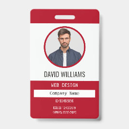 レッド |プロフェッショナル社員の写真会社IDバッジ バッジ