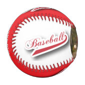 レッド | ヘビーホワイト | 写真を持つ野球 野球ボール (正面左)